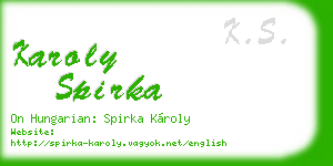 karoly spirka business card